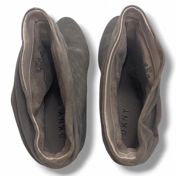 DKNY | Sabel Grey Suede Ultra High Ankle Bootie Heels Women's Size 10 - Picture 8 of 9